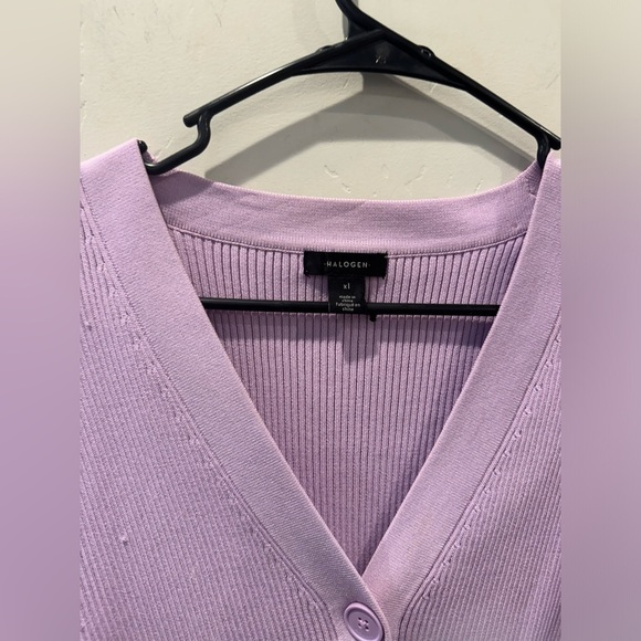 Halogen Purple Rib Cardigan used once Xl - Picture 3 of 6